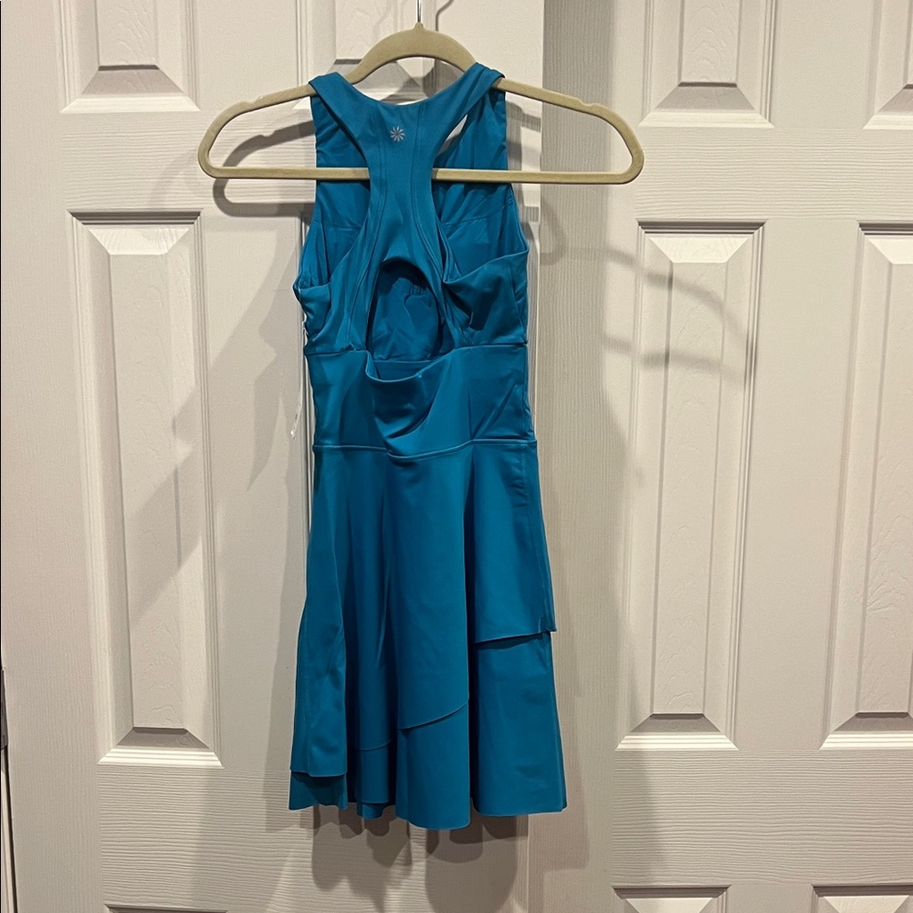 NWT-Athleta Teal Zip-Front Dress - Picture 7 of 12